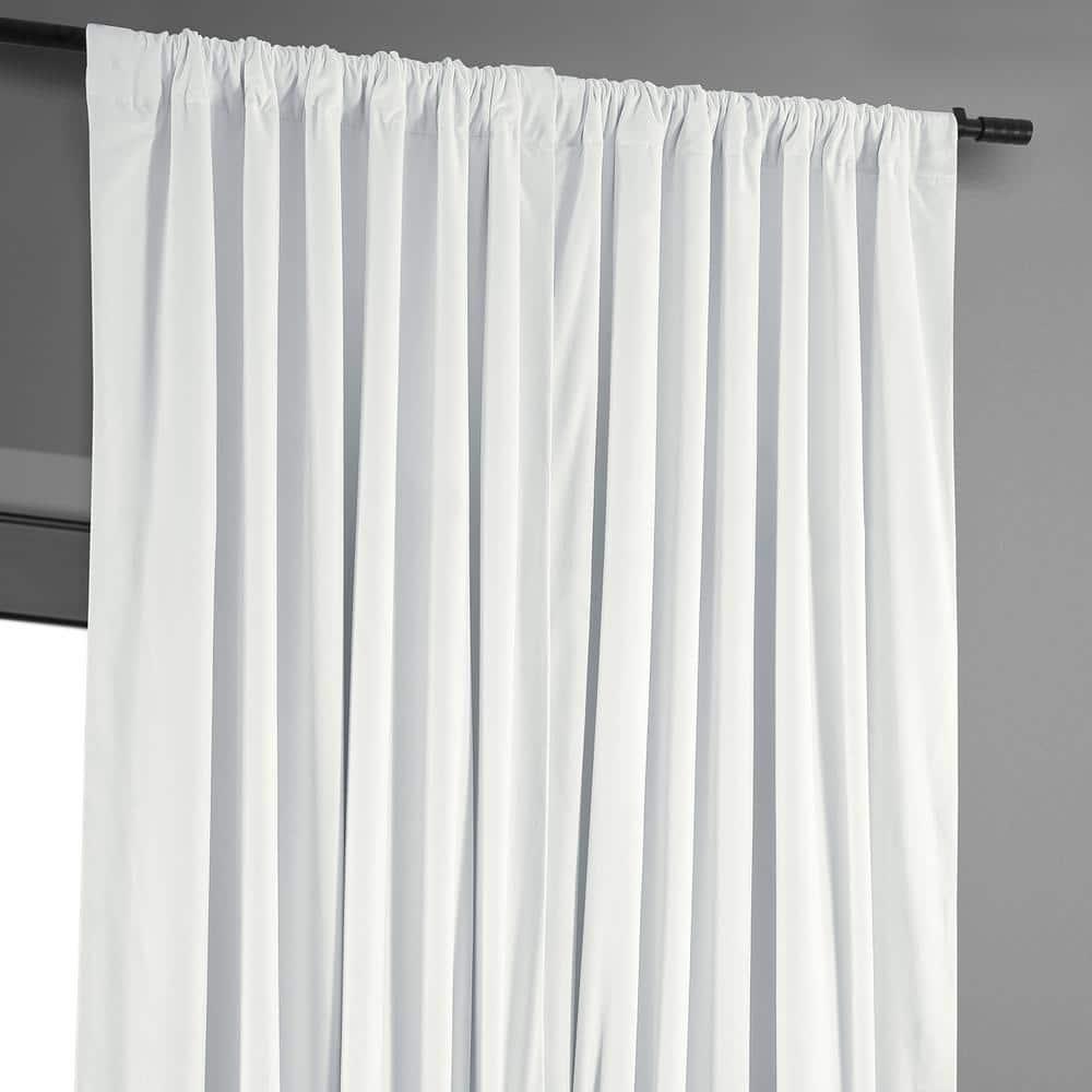 Exclusive Fabrics  Signature Extra Wide Blackout Velvet Curtain (1 Panel) Primary White 100 x 96 96 Inches