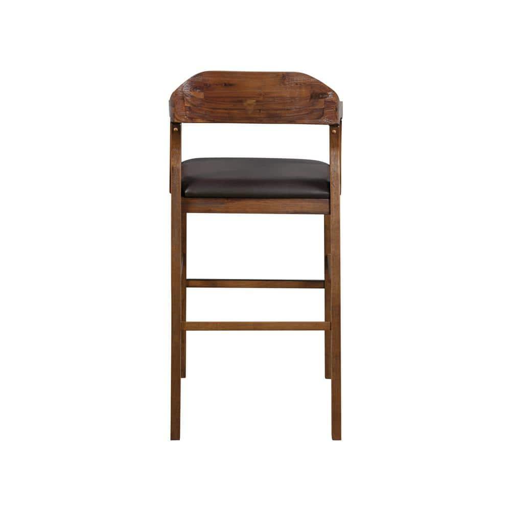 Rasmus Stationary Barstool: 29" Faux Leather, Eco-Friendly Wood, Fixed Height - Boraam