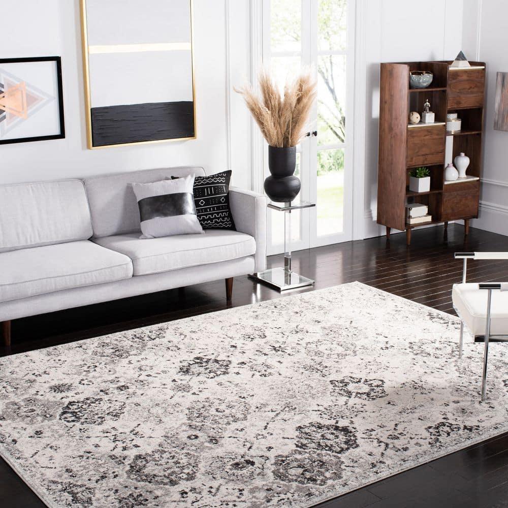 SAFAVIEH Madison Judith Distressed Area Rug, Silver/Grey, 11' x 11' Square