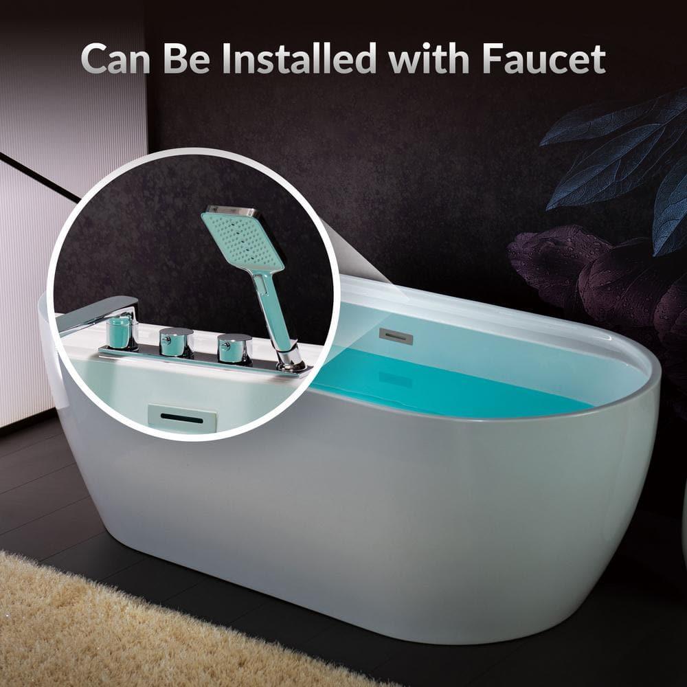 67" x 31.5" Freestanding Soaking Acrylic Bathtub
