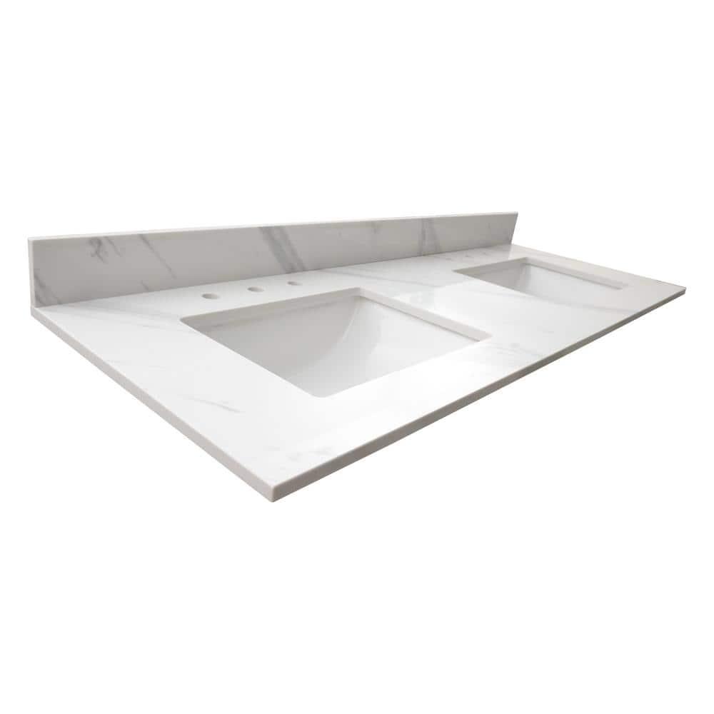 MSI 61 in. x 22 in. D Bathroom Vanity Top with Double Sinks