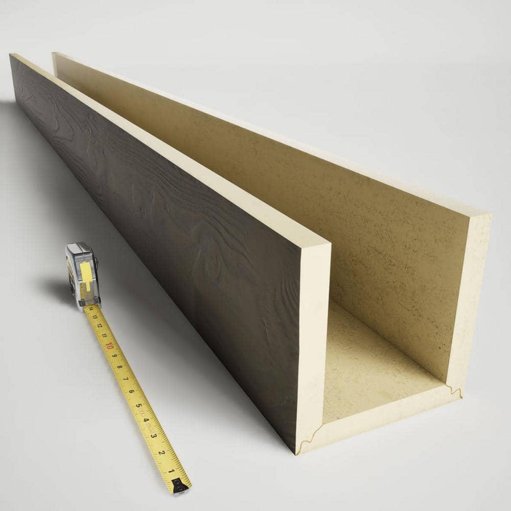 Sandblasted Endurathane Faux Wood 3-Sided Ceiling Beam (U-beam)