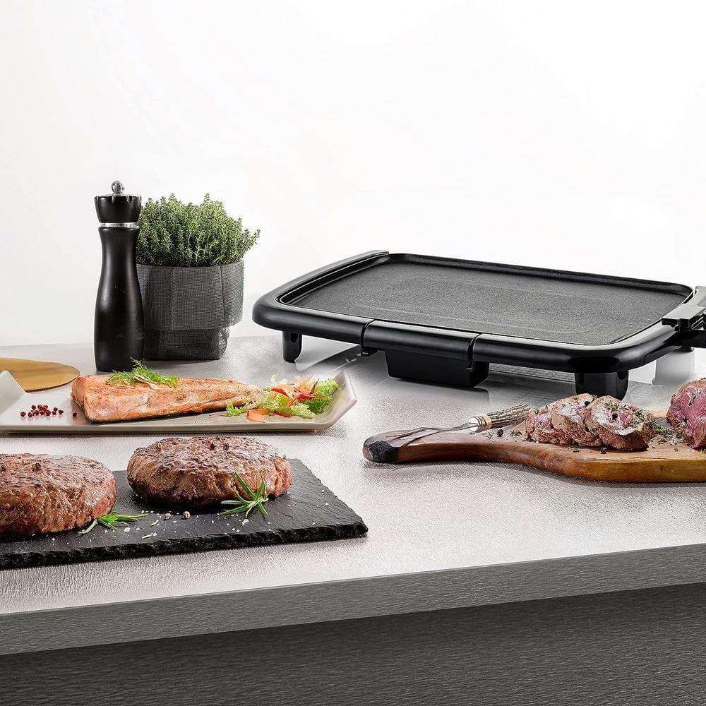 OVENTE Electric Griddle with 16" x 10" Flat Non-Stick Cooking Surface, Black GD1610B
