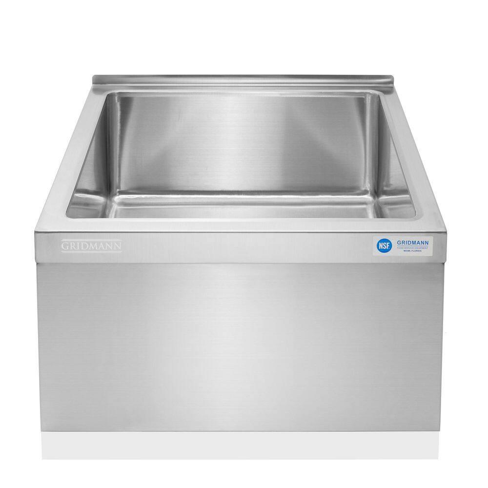 GRIDMANN 19'' L x 22'' W Floor Sink with Backsplash REST-SINK-MP-GR20