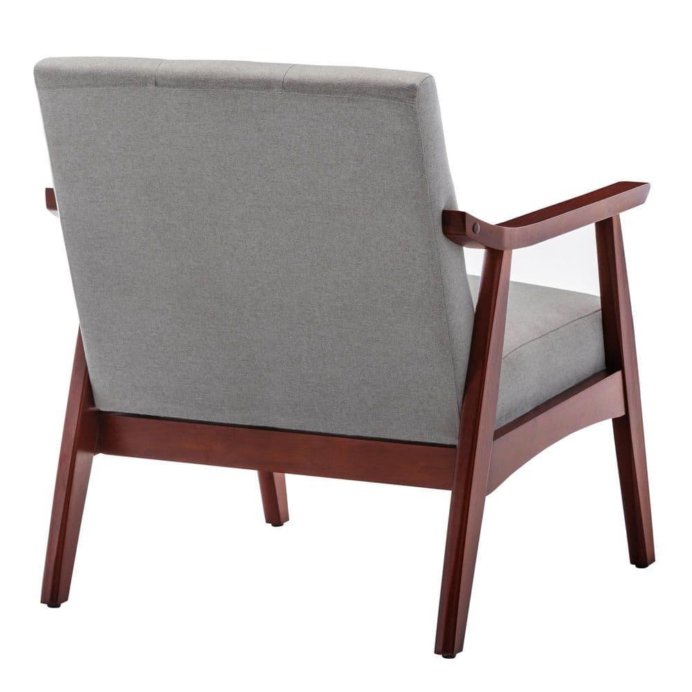 Convenience Concepts Take a Seat Natalie Accent Chair, Light Gray Fabric/Espresso