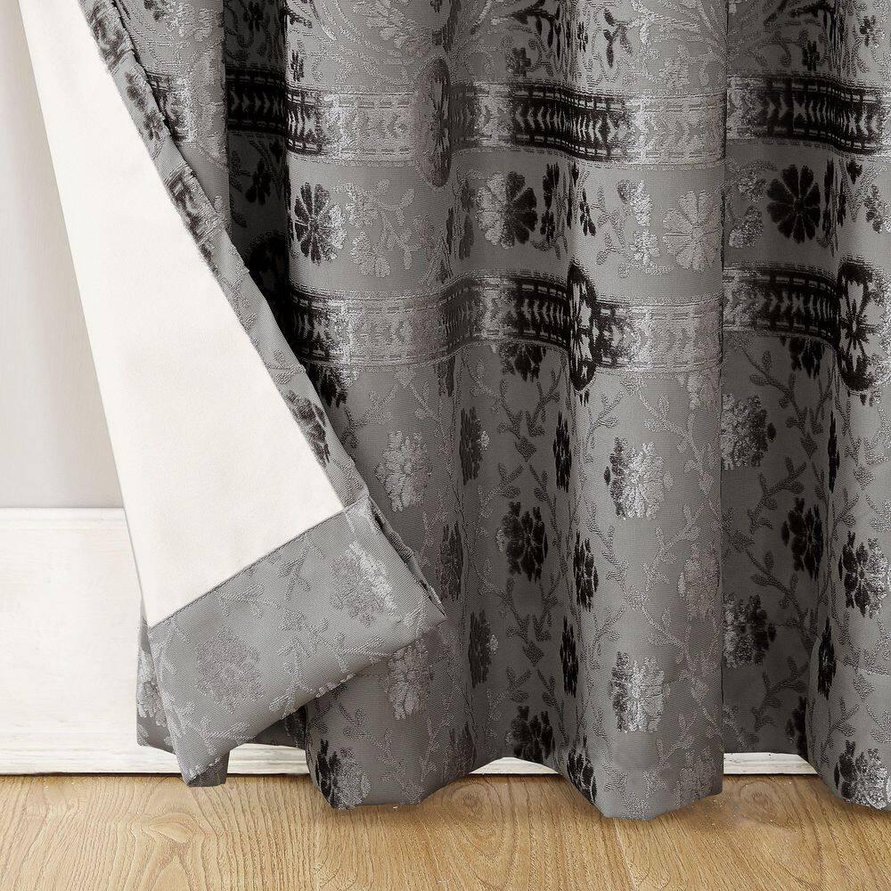 Sun Zero Velvet Texture Medallion Blackout Grommet Curtain Panel