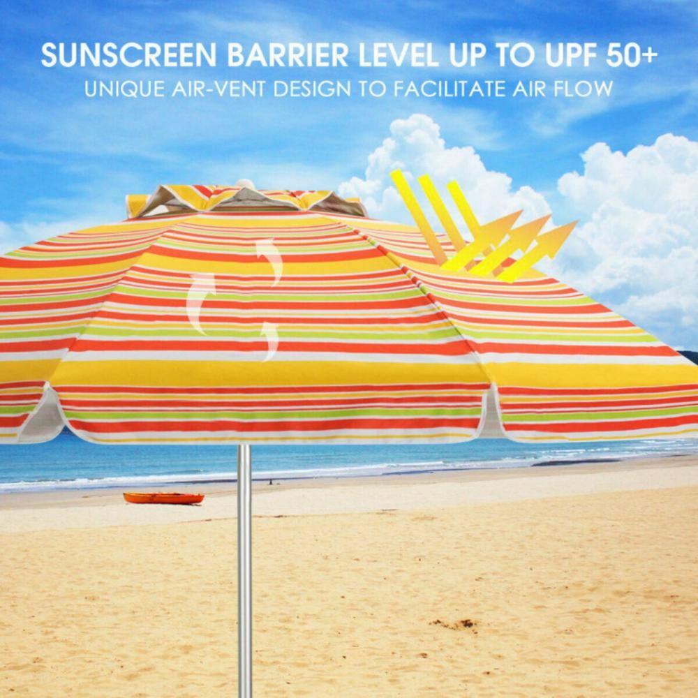 Topcobe 6.5 Feet Patio Beach Umbrella with Waterproof Polyester Fabric, Sunbrella Umbrella Outdoor Patio, Orange