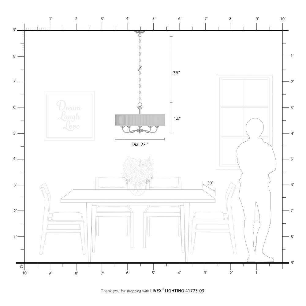 Livex Lighting Edinburgh 5 - Light Pendant in  White