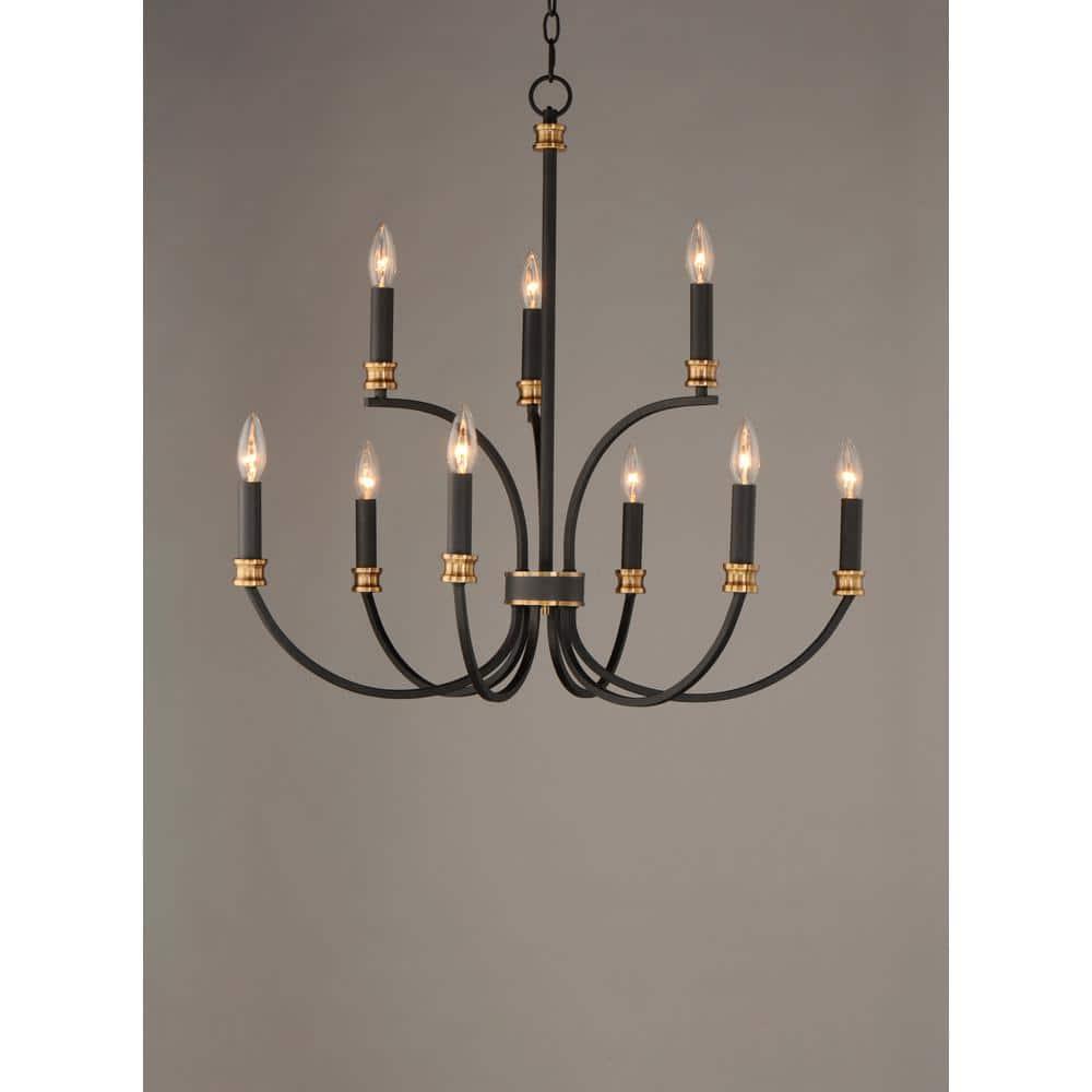11377BKAB-Maxim Lighting-Charlton - 9 Light Chandelier     -Traditional Installation