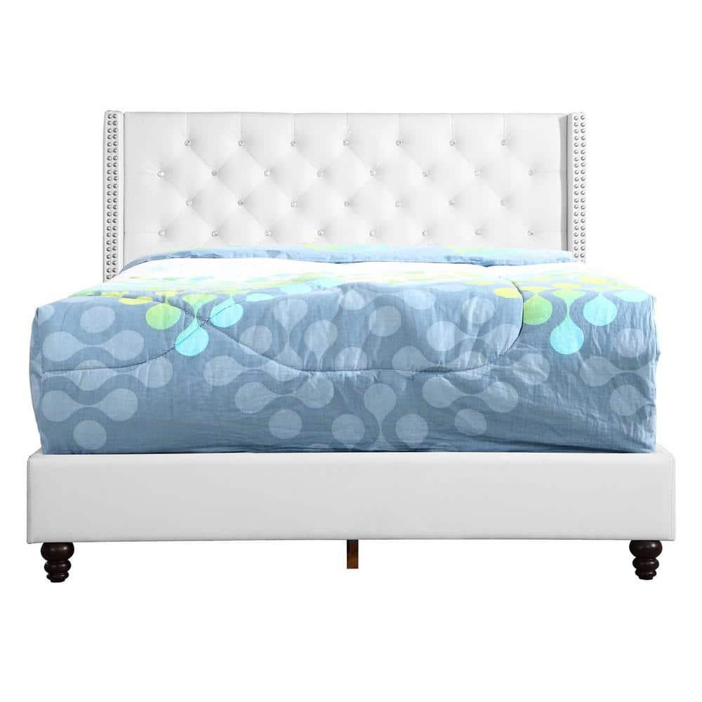 Julie White Tufted Upholstered Low Profile Queen Panel Bed