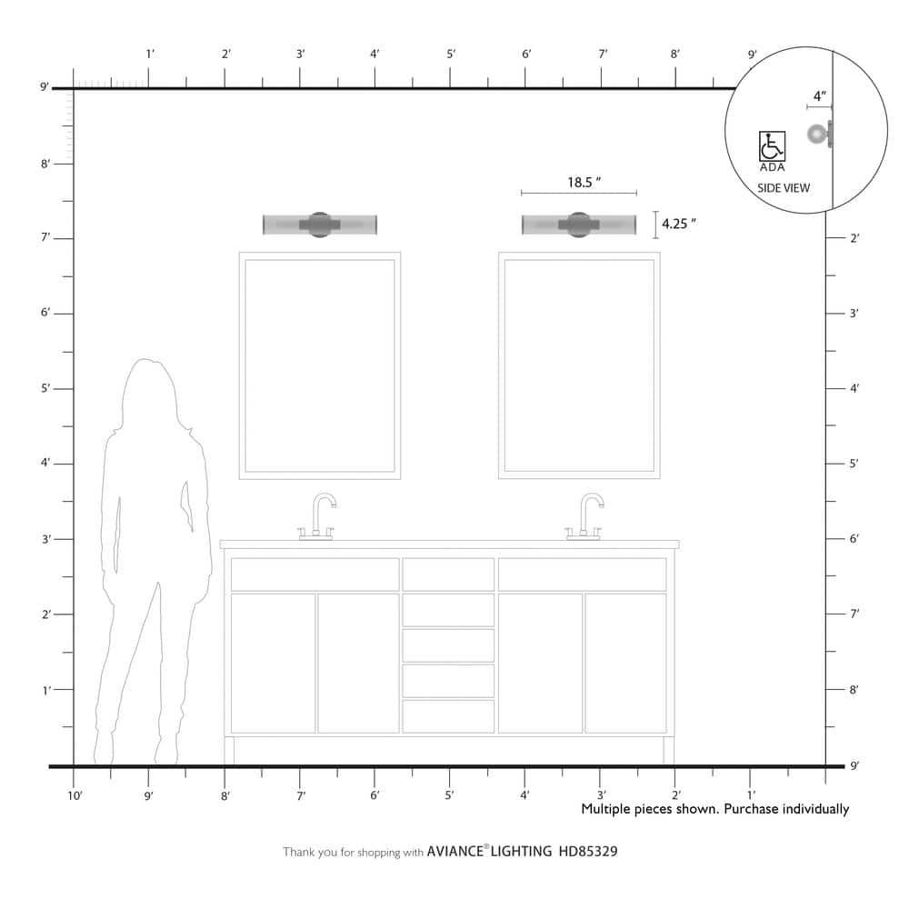 Northboro 2 - Light Dimmable Vanity Light