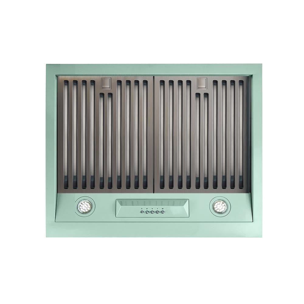 Classic Retro 24" 500 CFM Ducted Under Cabinet Range Hood with Stainless Steel Baffles and Light
