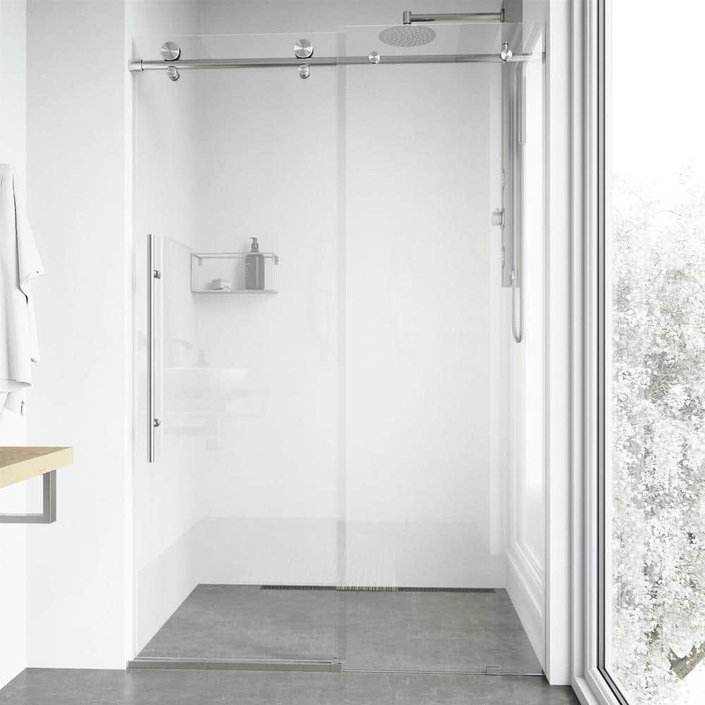 Elan E-Class 44-48" W x 76" H Sliding Frameless Shower Door with 3/8" Clear Glass