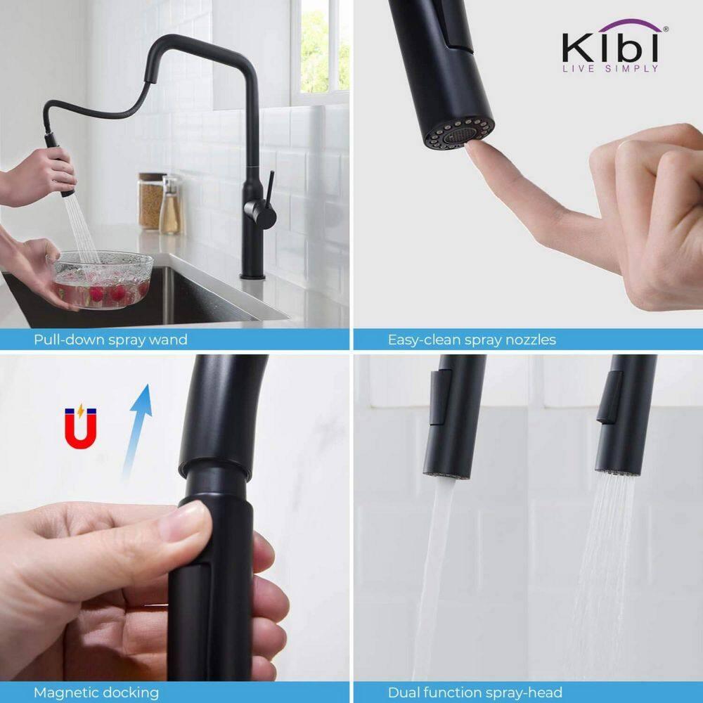 Macon Pull Down Single Handle Kitchen Faucet with Accessories