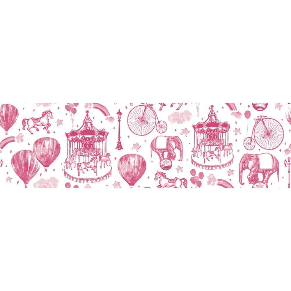 Tempaper Carnival Toile Peel and Stick Wallpaper Border, 6" x 15