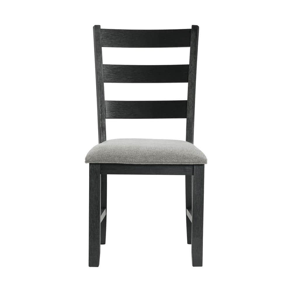 Picket House Furnishings 3pc Tuttle Drop Leaf Extendable Dining Table Set and 2 Chairs Gray/Black: Modern Rectangle Shape, Upholstered Chairs