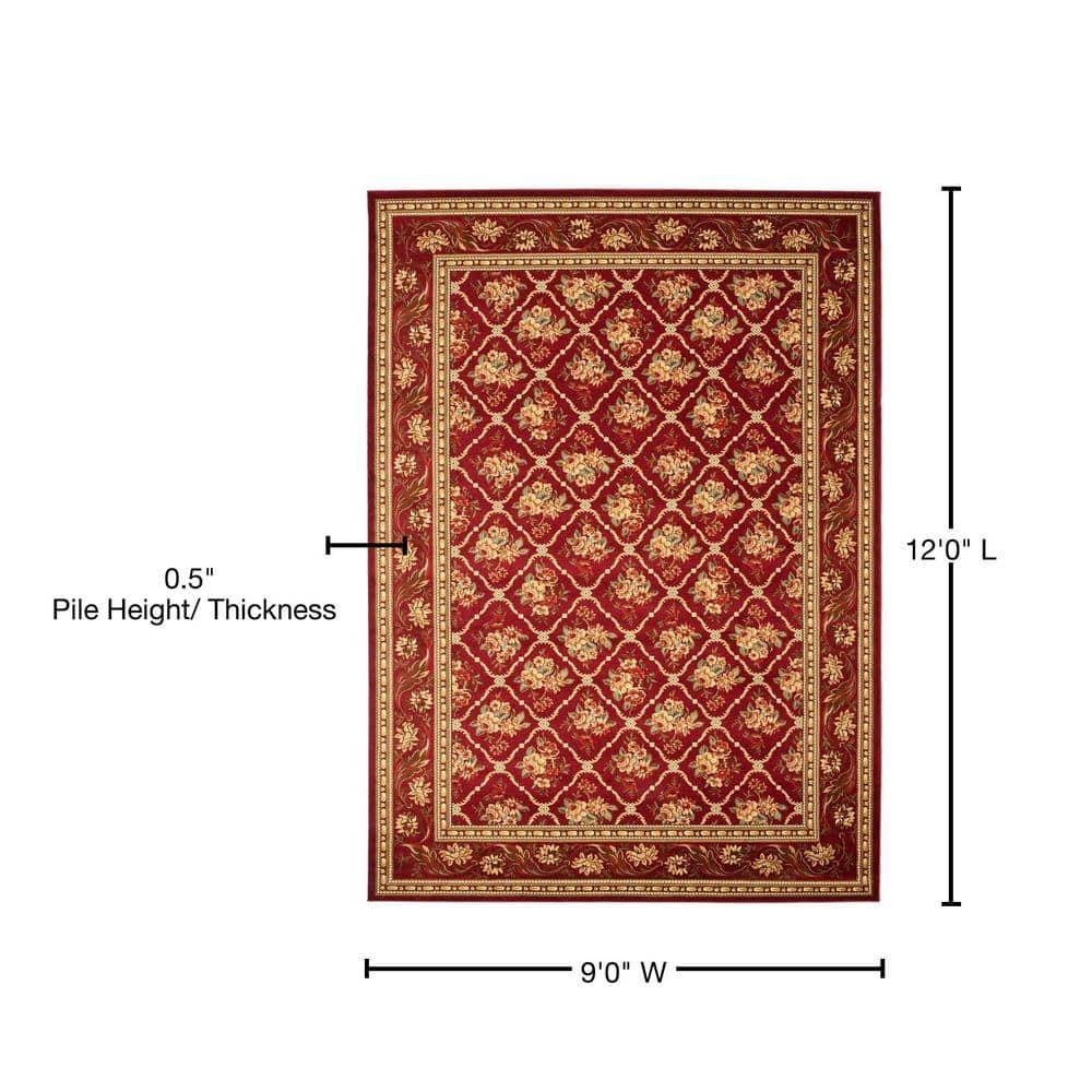 Lyndhurst LNH556 Power Loomed Area Rug - Red/Red - 8'9"x11'9" - Safavieh.