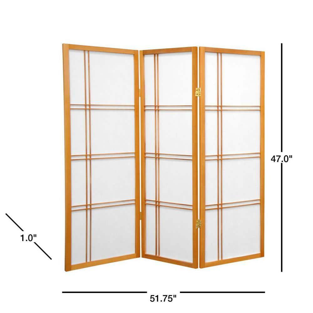 48" x 42" Double Cross Shoji 3 Panel Room Divider