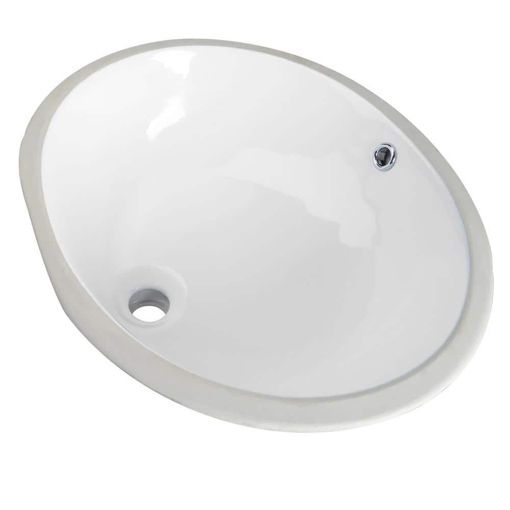 DeerValley Symmetry 19 1/2" X 16" Oval Vitreous China Undermount Bathroom Sink with Overflow