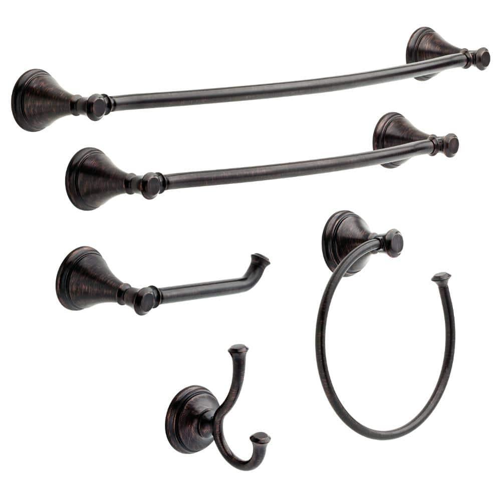 Cassidy 24 in. Wall Mount Double Towel Bar Bath Hardware Accessory