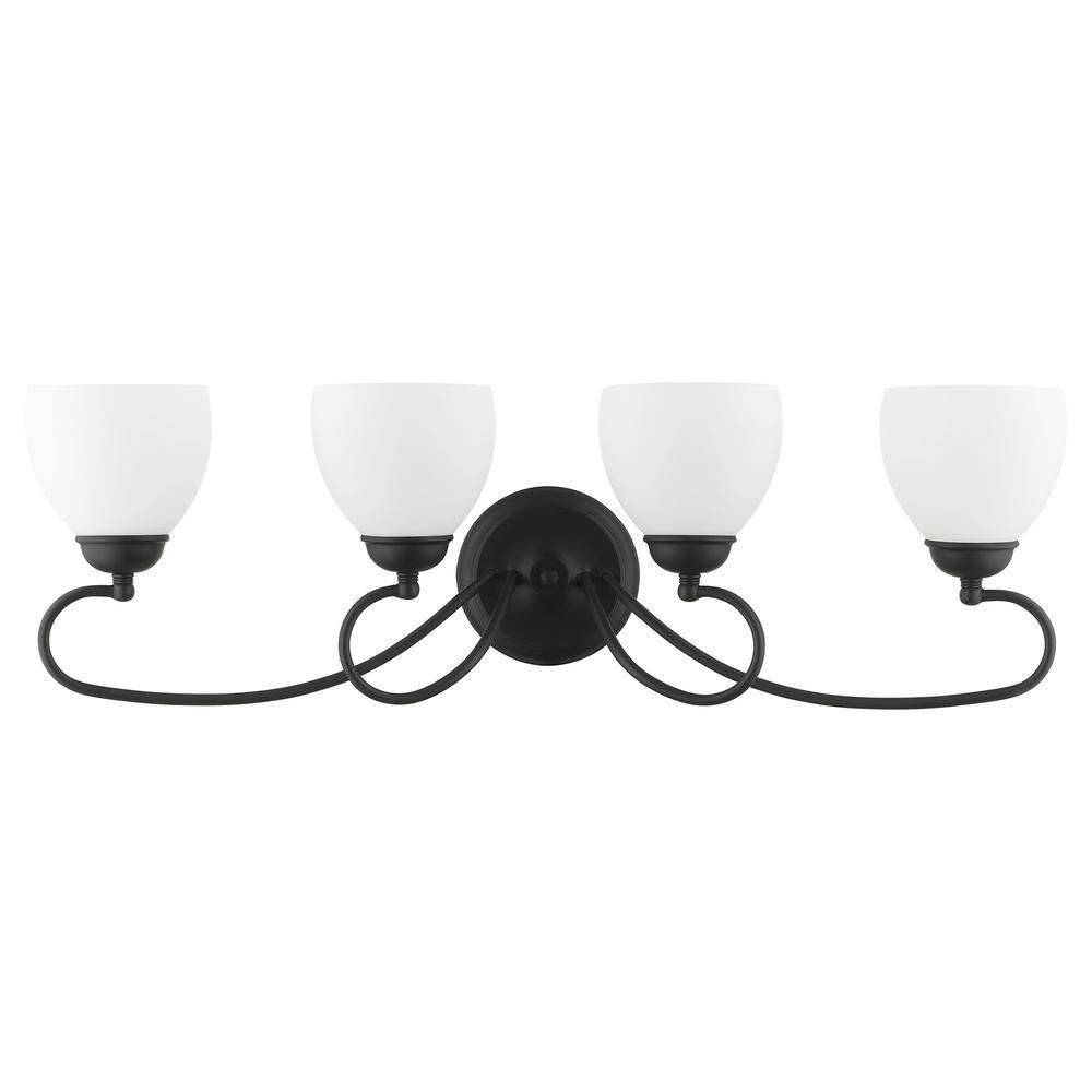Livex Lighting Brookside 4 - Light Vanity in  Black
