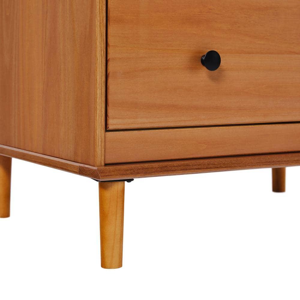 4-Drawer Solid Wood Caramel Dresser