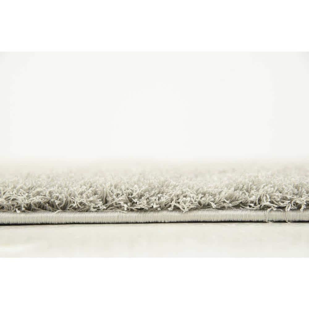 Nuloom Neva Solid 4x6 Shag Indoor Area Rug for Living Room Bedroom Dining Room Nursery, Grey/Ivory