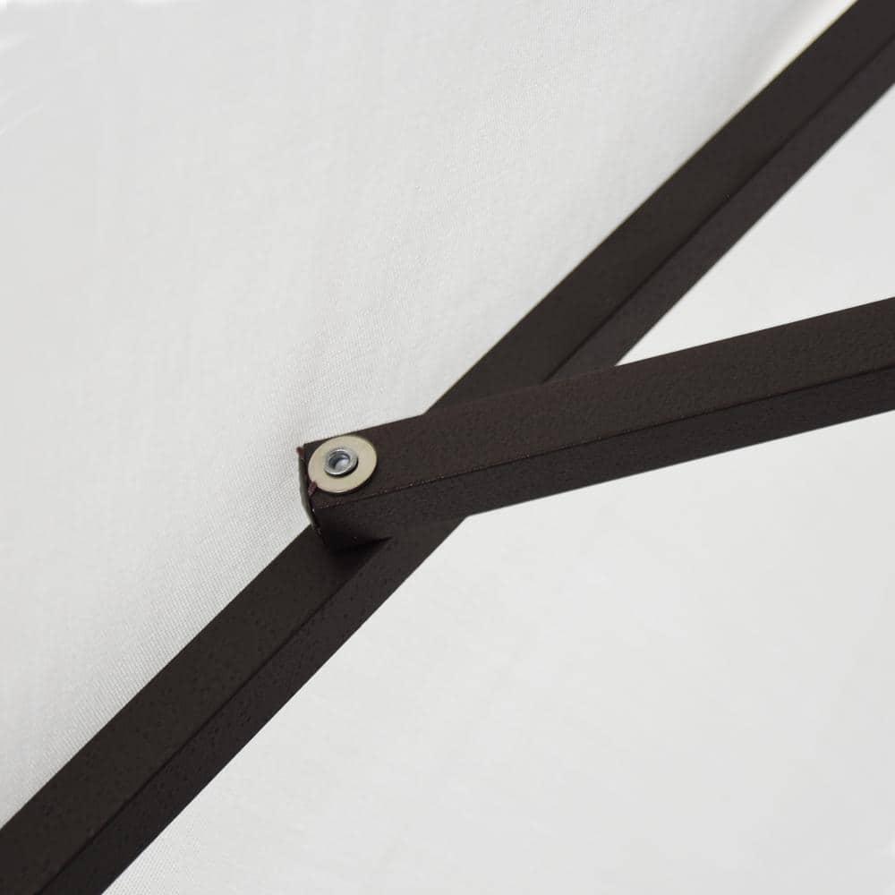 California Umbrella 9' Rd Sunbrella Aluminum Patio Umbrella, Crank Lift, Auto Tilt, Bronze Pole, Antique Beige