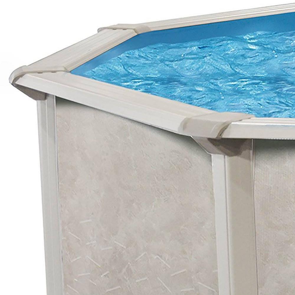 Aquarian Phoenix 18' x 52" Steel Frame Above-Ground Pool Kit, DIY Family Size Backyard Pool with Sand Filter Pump, Ladder, Liner, & Thru-Wall Skimmer