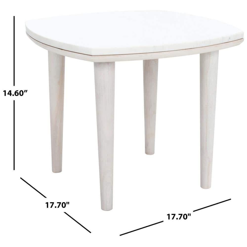 Lara Marble Side Table - ACC9000B - White Washed/White - Safavieh