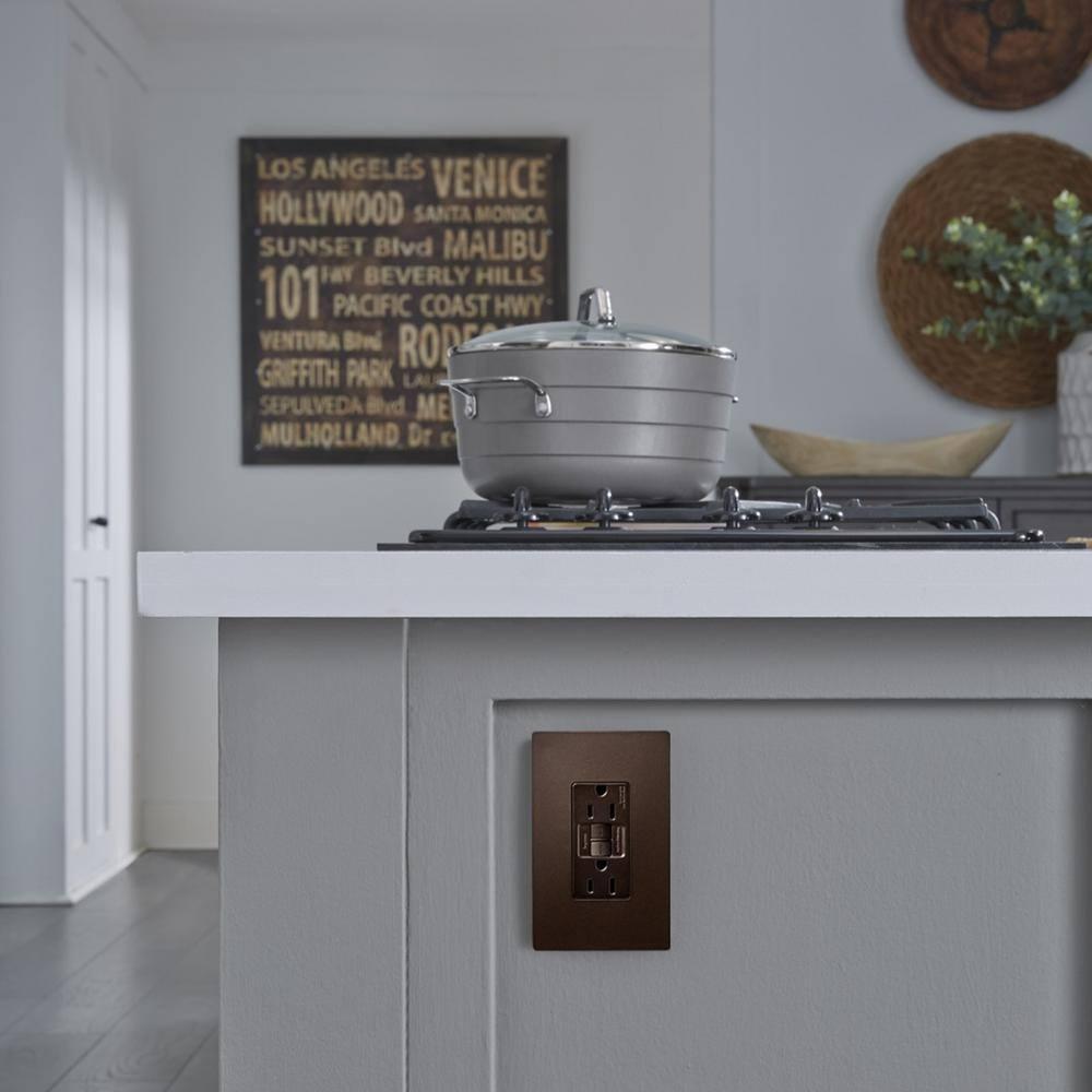 Dark Bronze 1-Gang Screwless Polycarbonate Wall Plate