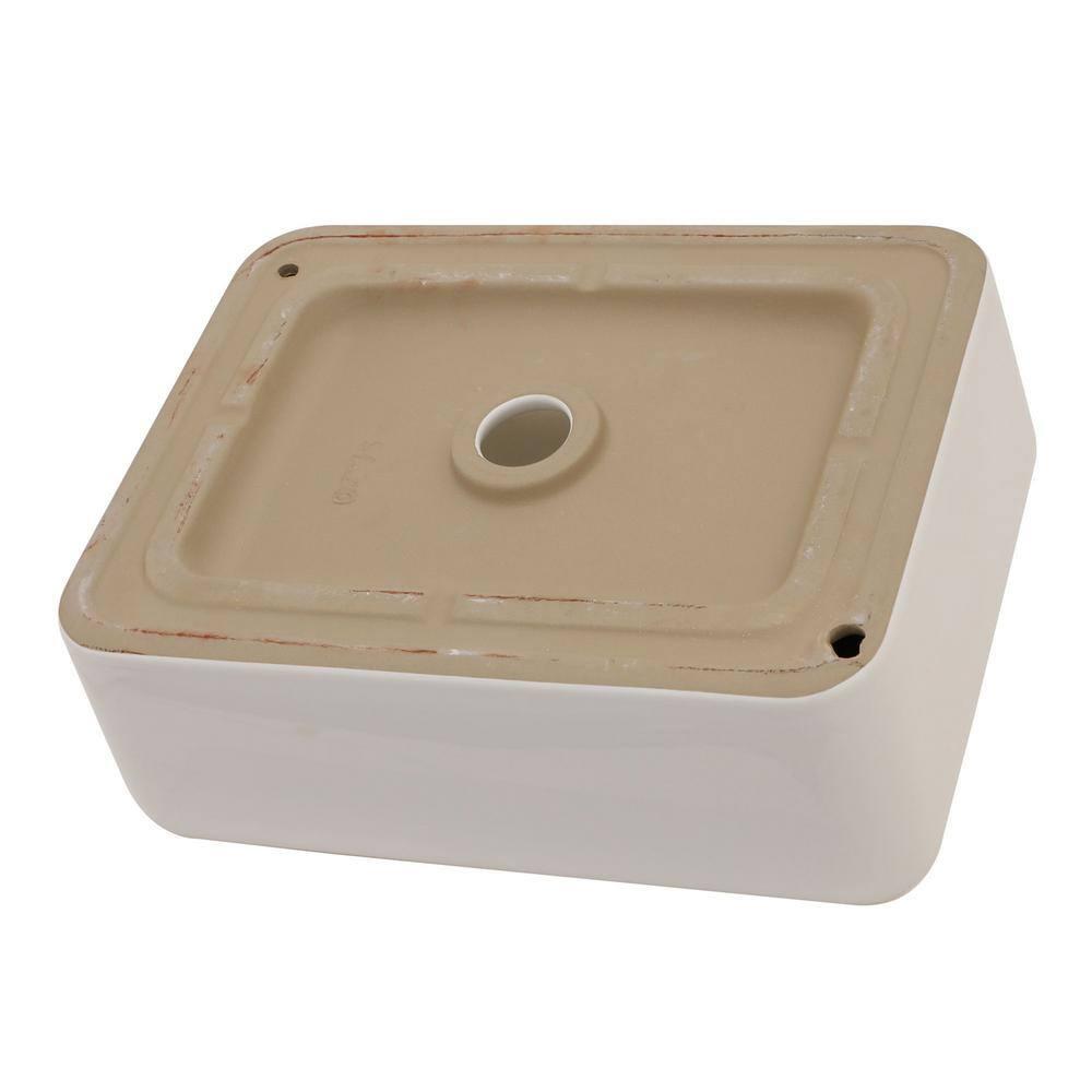 19 x 15 Inch Ceramic Rectangular Vessel Bathroom Sink Above Counter White Sink Bathroom Vessel Sink