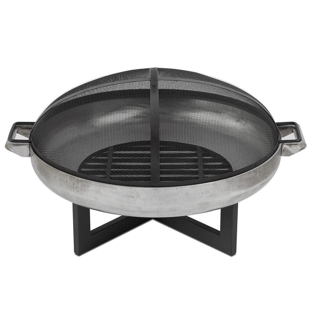 La Porte 21" H x 36.8" W Steel Wood Burning Outdoor Fire Pit with Lid