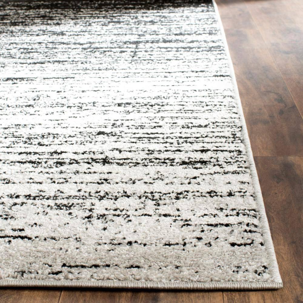Adirondack ADR113 Machine Made Indoor Area Rug - Silver/Black - 4'x6' - Safavieh