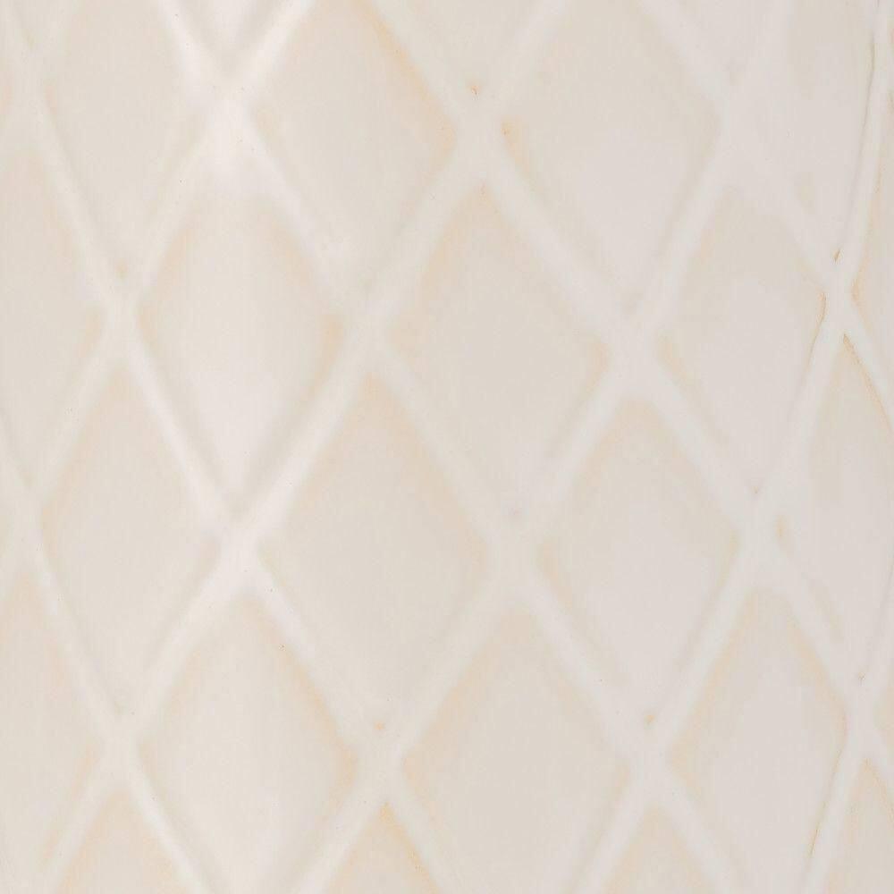 Sagebrook Home 12" Ceramic Vase - Contemporary Plaid Textured Ivory/Beige Vase For Floral Arrangements - Decorative Table Accent for Home or Office