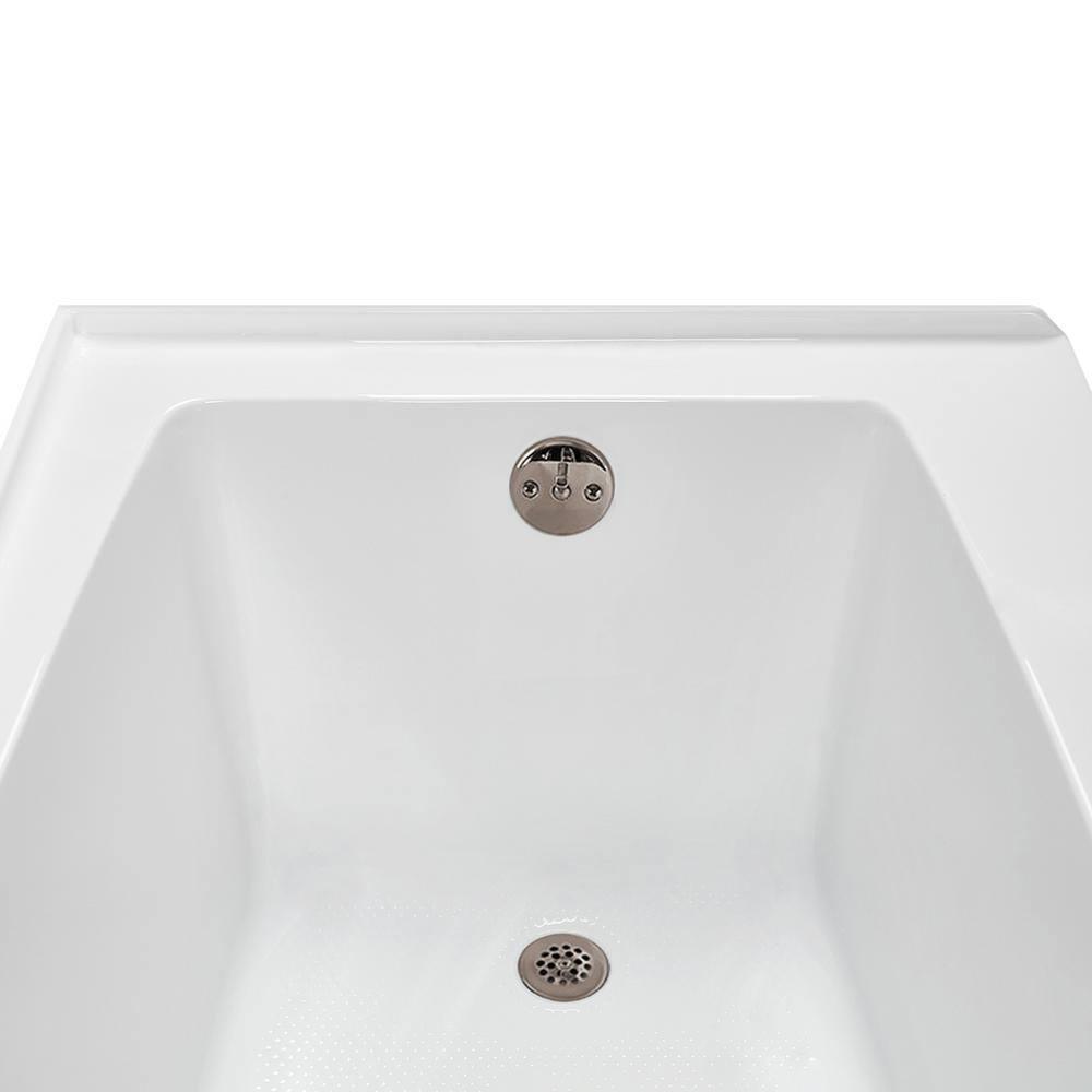 Streamline 60 in. x 30 in. Acrylic Right-Hand Drain Alcove Bathtub in Glossy White With External Drain