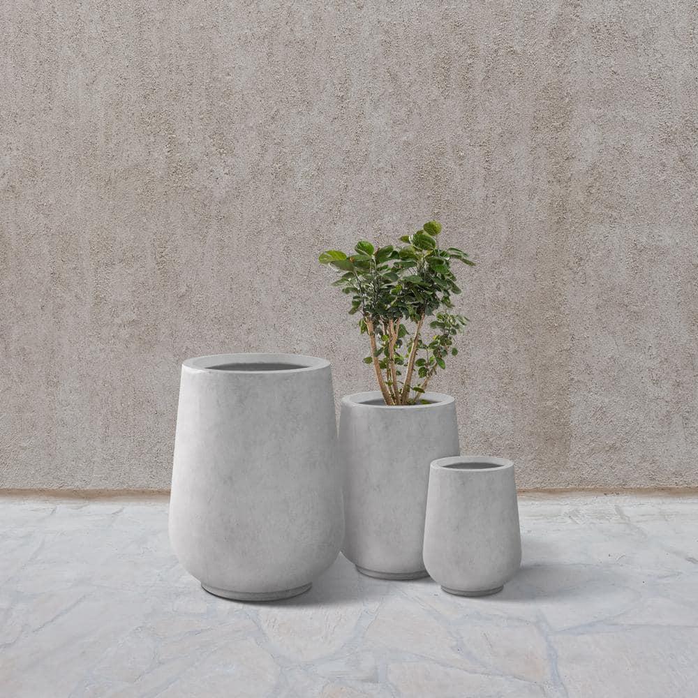 Kante Kante 26.5", 20" And 13.1"H Round Tall Planters (Set Of 3), Outdoor Indoor Large Planter Pots Containers With Drainage Holes For Patio, Balcony, Backyard, Living Room