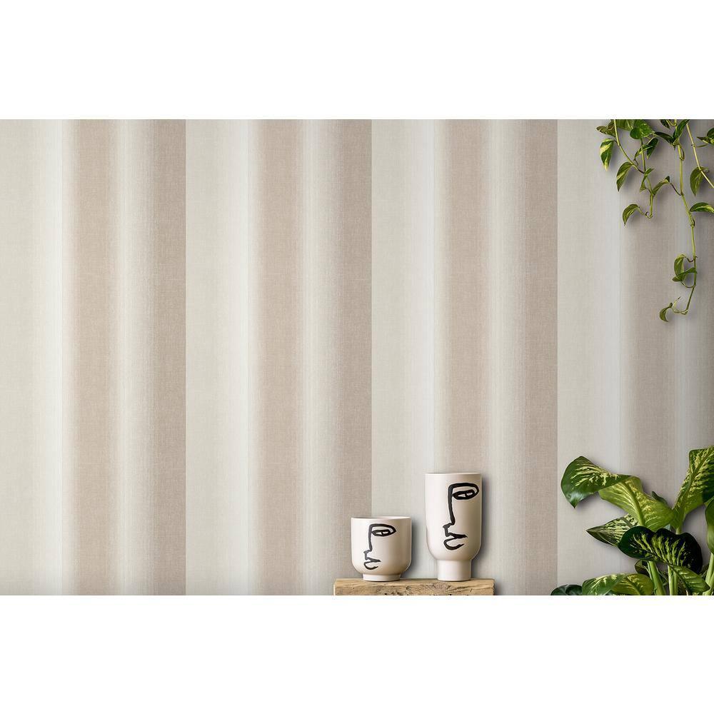 Fine Decor Wallcoverings Kirby Taupe Stripe Wallpaper, 20.86-in by 33-ft, 57.37 sq. ft.