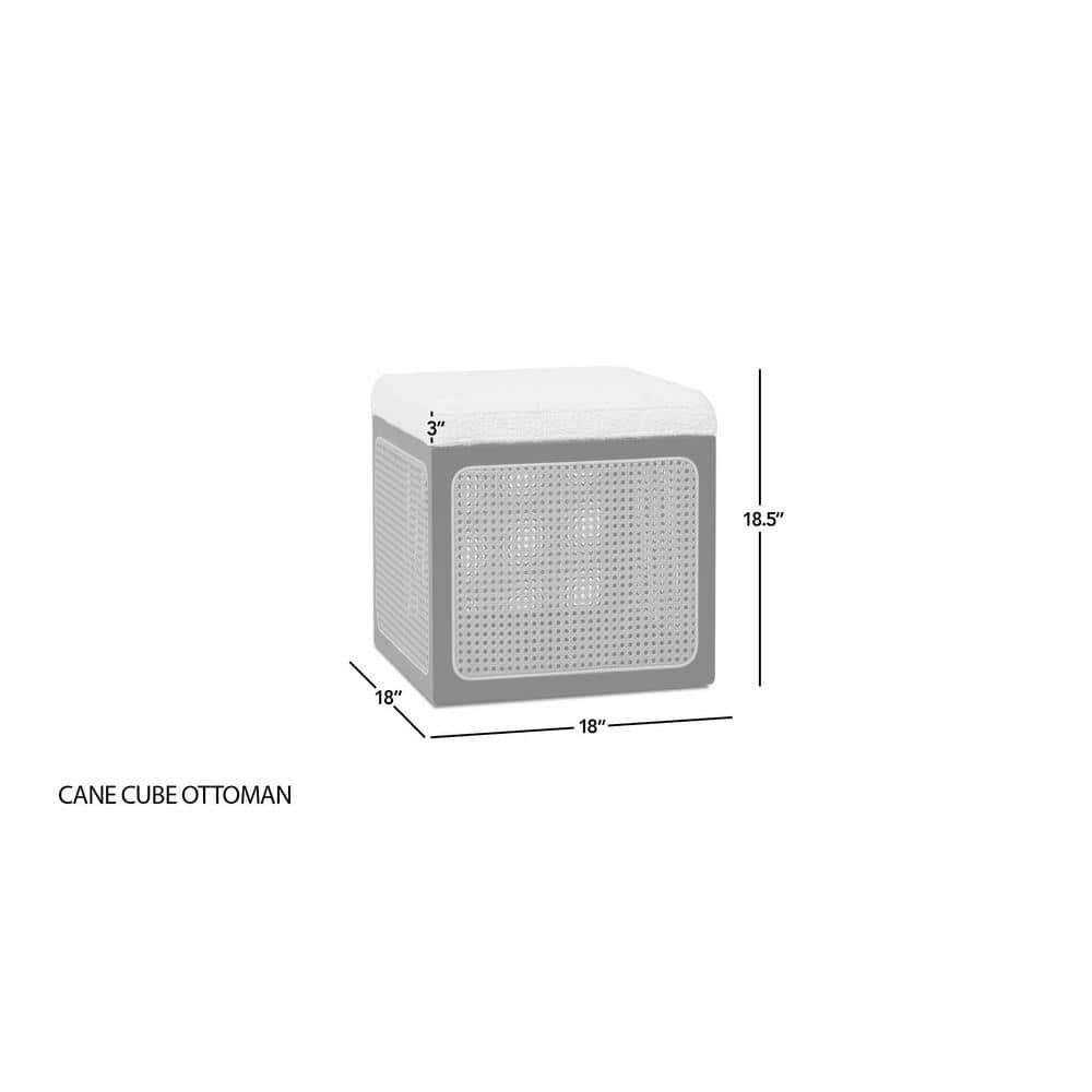 Jennifer Taylor Home Nina 18" Cane Webbing Cube Ottoman