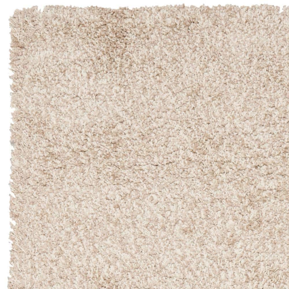 Santa Monica Shag SGN725 Power Loomed Indoor Area Rug - Beige - 5'3"x7'6" - Safavieh