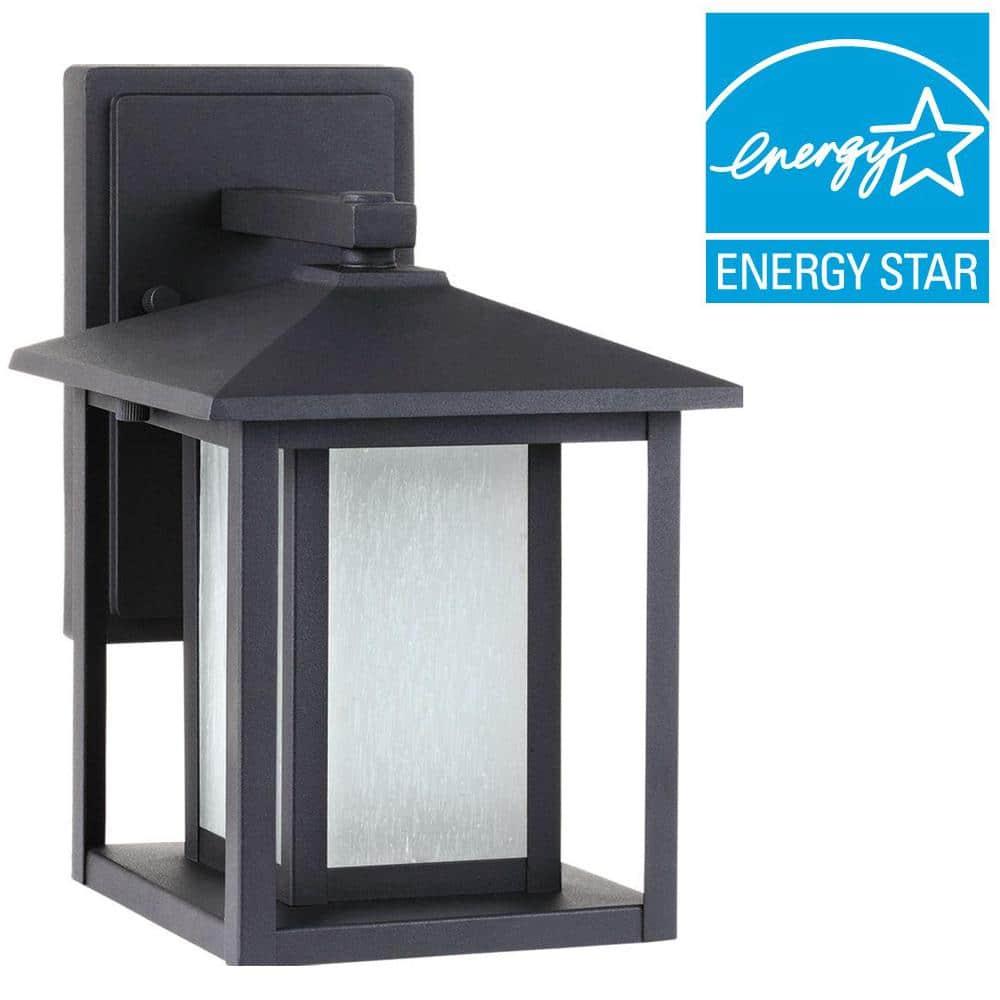 Hunnington 1-Light Black Outdoor 11 in. Wall Lantern Sconce