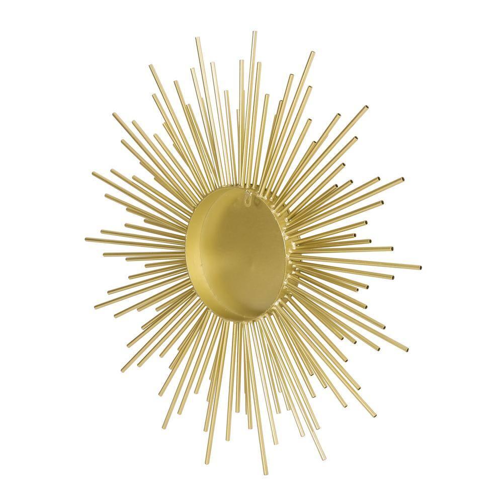 Noble House Jill Metal Sunburst Wall Mirror, Gold