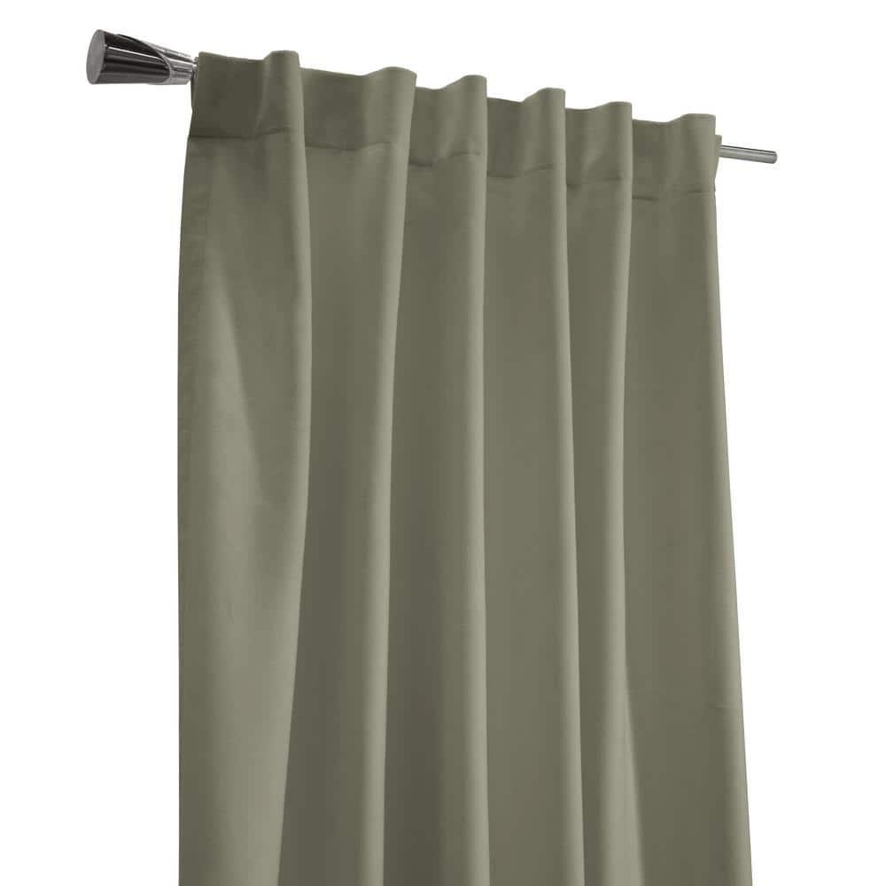Thermaplus Seren Room Darkening Window Treatment Dual Header Curtain Panel for Bedroom Livingroom 50" x 63" Taupe