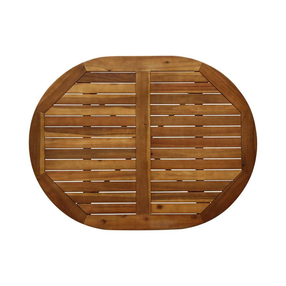 Jaxson Outdoor 39" Bar Height Acacia Wood Patio Table, Teak