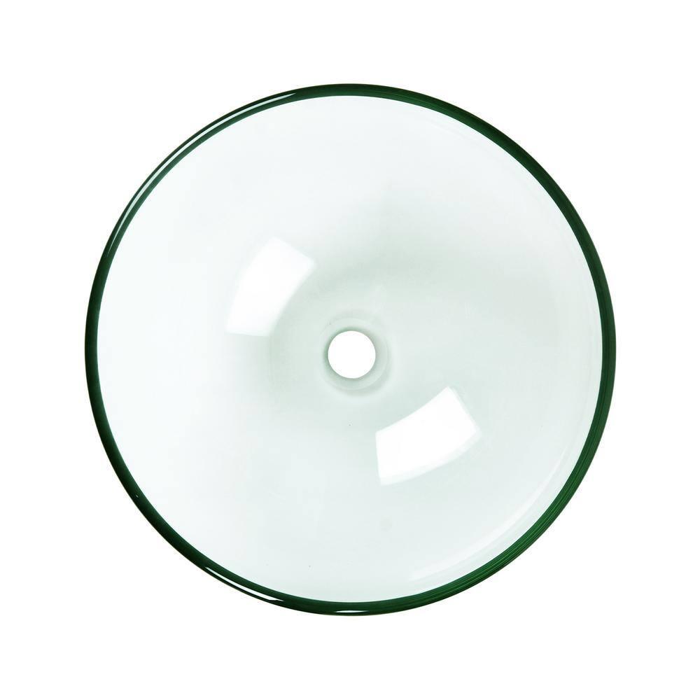 DeerValley Symmetry 16.5'' Circular Glass Vessel Bathroom Sink