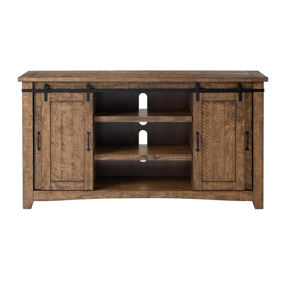 Chesapeake Solid Wood TV Stand Natural Brown Finish - Martin Svensson Home
