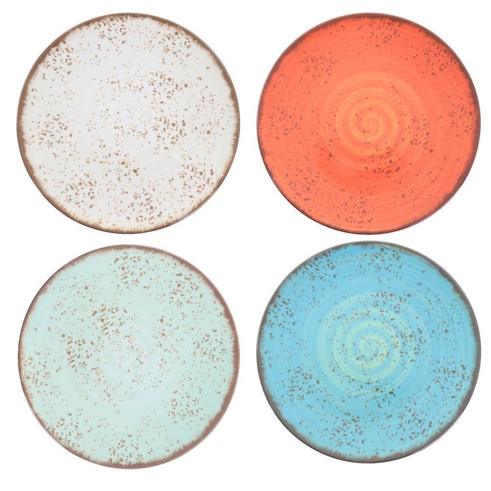 Elama Pryce 12 Piece Melamine Dinnerware Set is Assorted Colors
