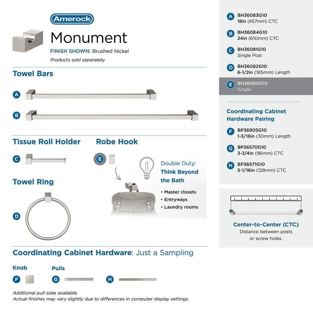Amerock Monument Wall Mounted Robe Hook BH36080G10