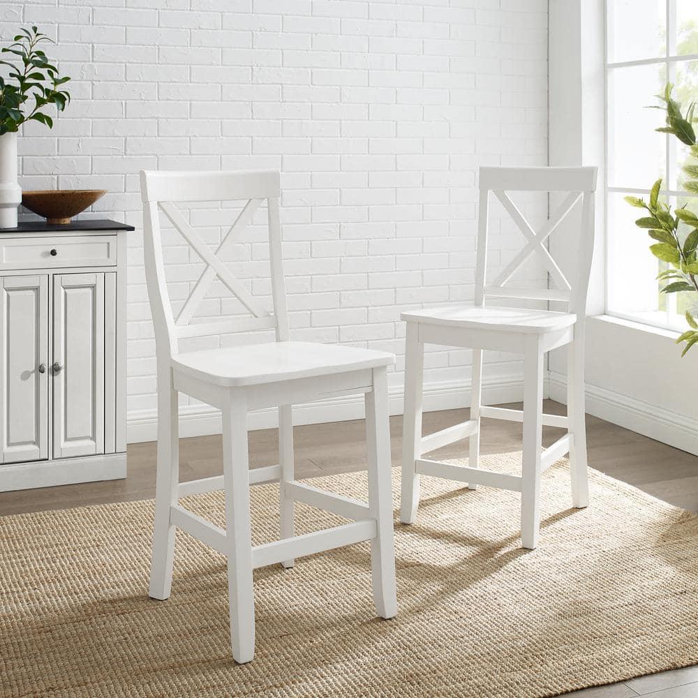 Gracie Oaks Winsley Counter Stool with Solid Wood Frame (Set of 2)