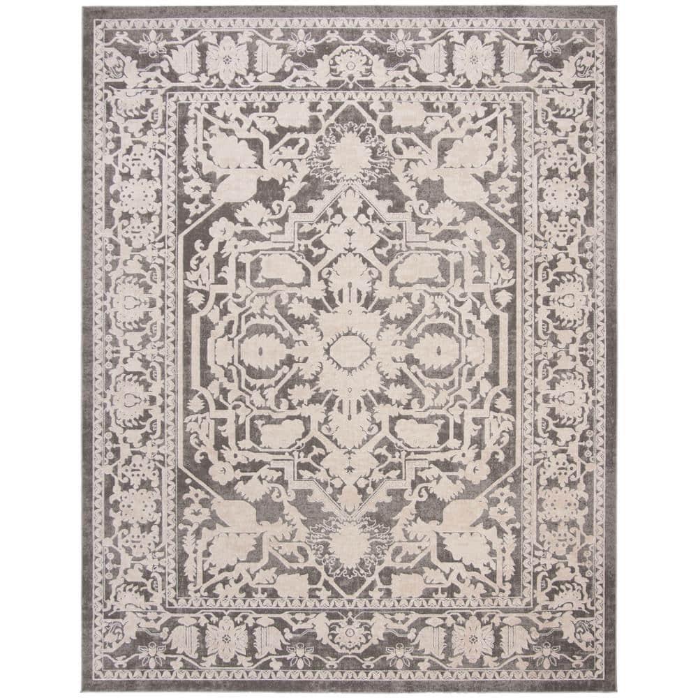 Reflection RFT665 Power Loomed Indoor Area Rug - 9'x12' - Dark Grey/Cream - Safavieh